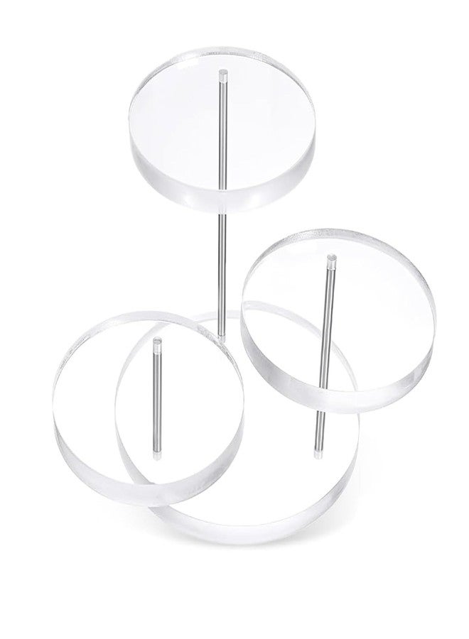 LINYUEARUI Acrylic Display Risers for Collectibles - 3 Tier Crystal Shelf Stand for Jewelry, Mini Figures, Rocks & Gems, Clear Organizer for Store Countertop or Home (Round Design) - Image 1